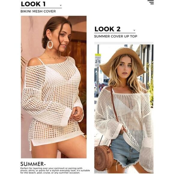 Summer Beach Cover Up Dress, Crochet Bathing Suit Coverups - Picture 6 of 7